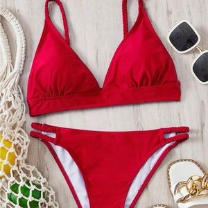 Red two price swim suit brand new never worn
